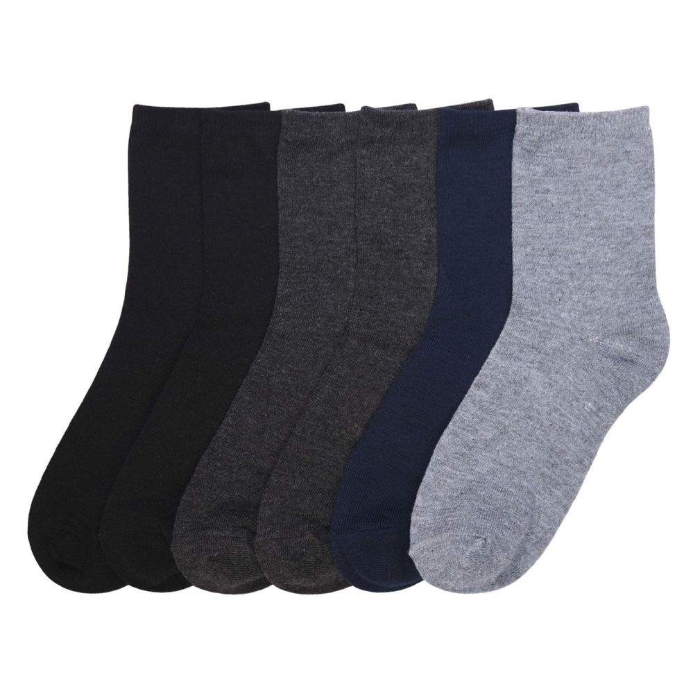 216 Wholesale Boy's Plain Crew Socks Assorted at
