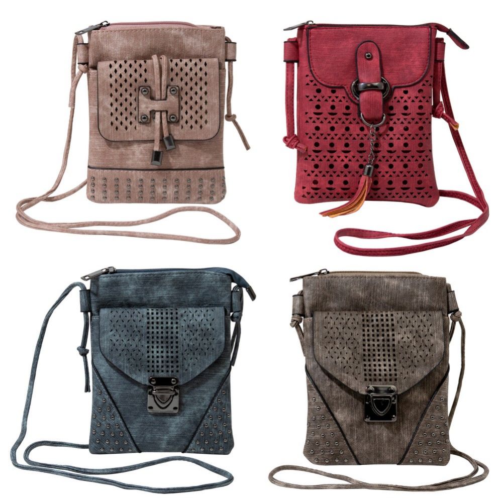 24 Wholesale Cell Phone Crossbody Bags in 4 Assorted Colors - at - 0