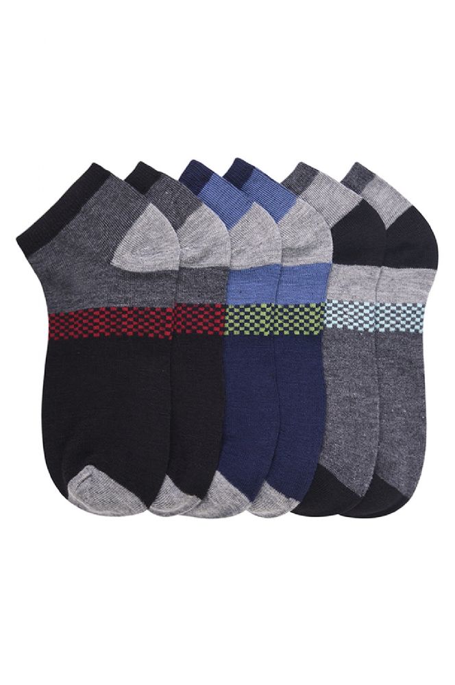 432 Wholesale Mens Ankle Sock Multi Color Design Size 1013 at