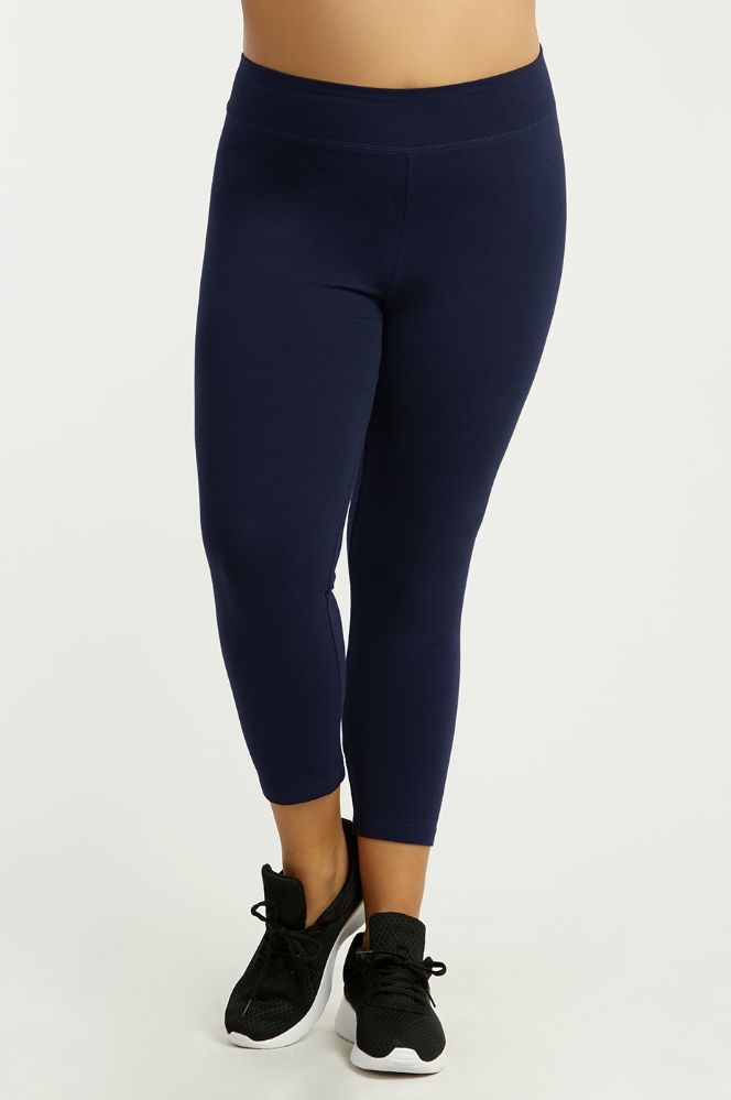 36 Wholesale Sofra Ladies Cotton Capri Leggings Plus Size Navy - at ...