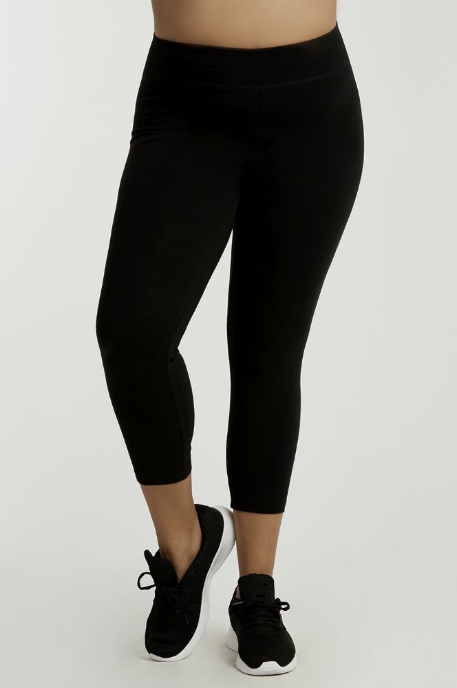 36 Wholesale Sofra Ladies Cotton Capri Leggings Plus Size Black - at ...