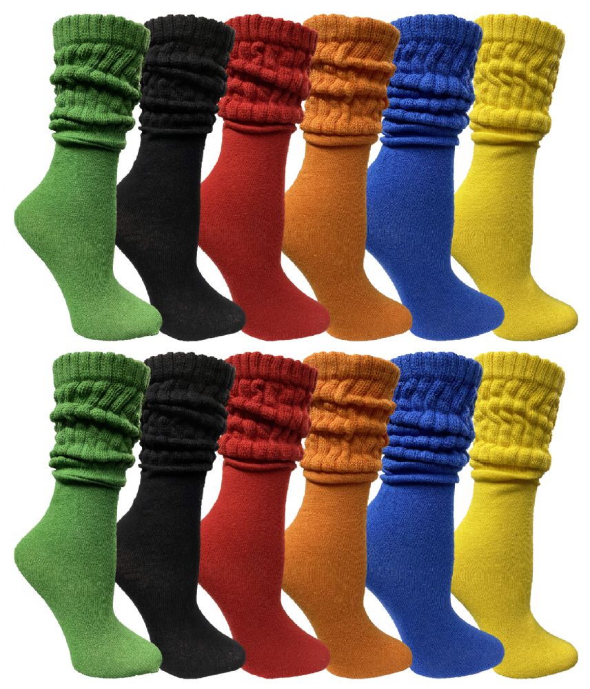 60 Wholesale Yacht & Smith Slouch Socks for Women, Assorted Colors Size