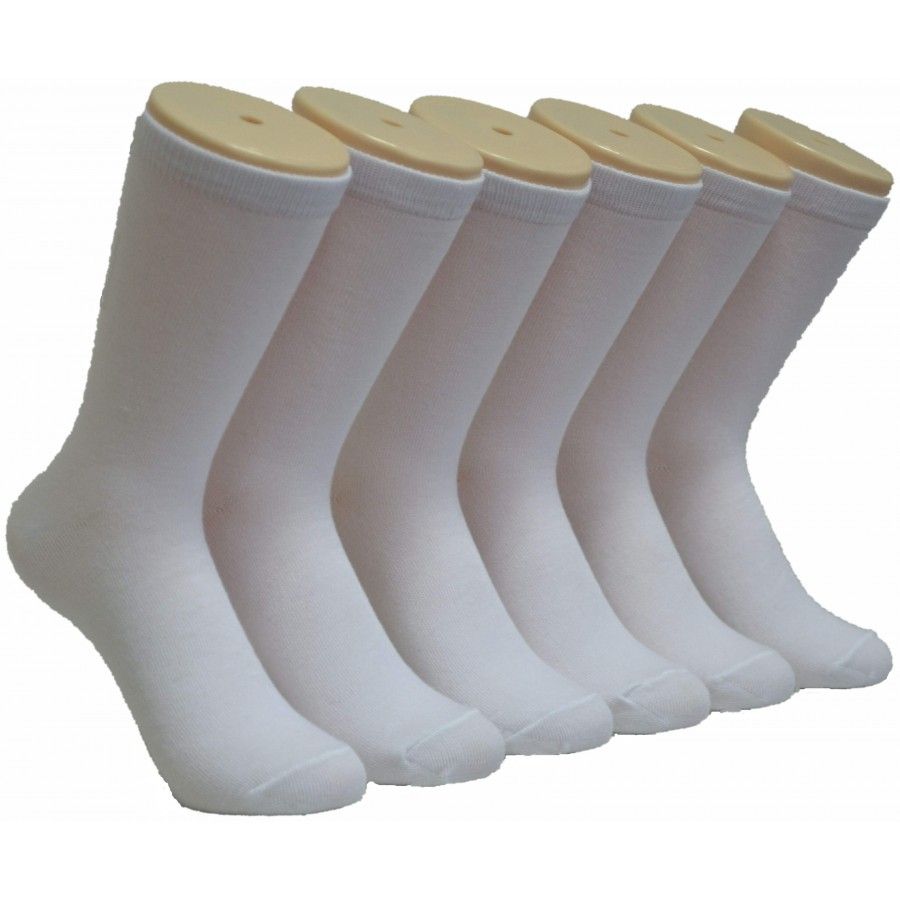 360 Wholesale Ladies Solid White Crew Socks Size 911 at