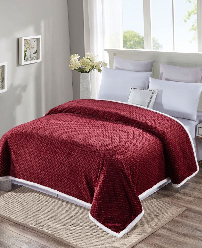 4 Wholesale Reversible And Comfortable Braided Oversized Sherpa Blanket