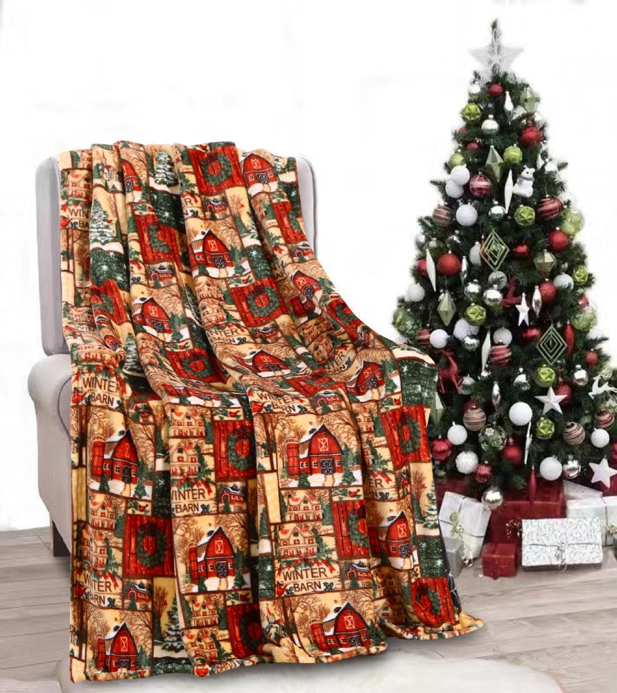 24 Wholesale Holiday Barn Holiday Throw Design Micro Plush Throw Blanket 50x60 Multicolor at