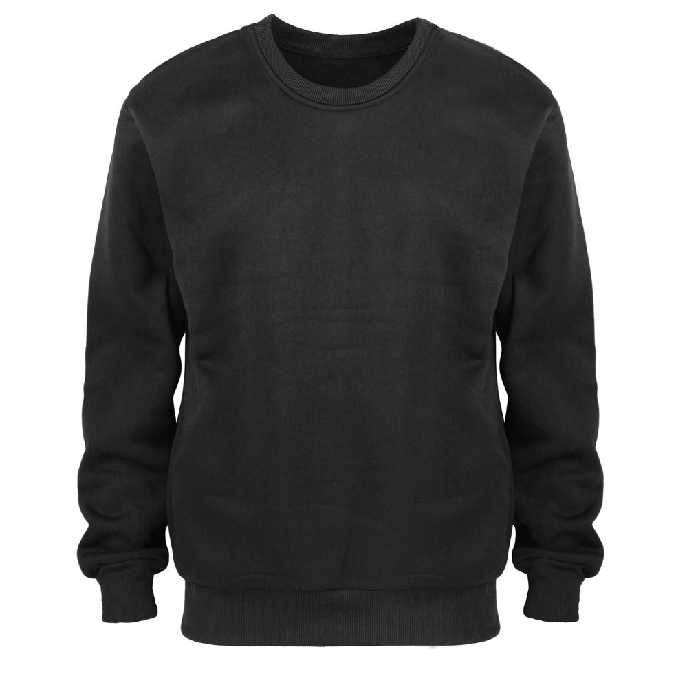 24 Wholesale Leehanton Mens Basic Pullover Long Sleeve Sweatshirt In Black - at 