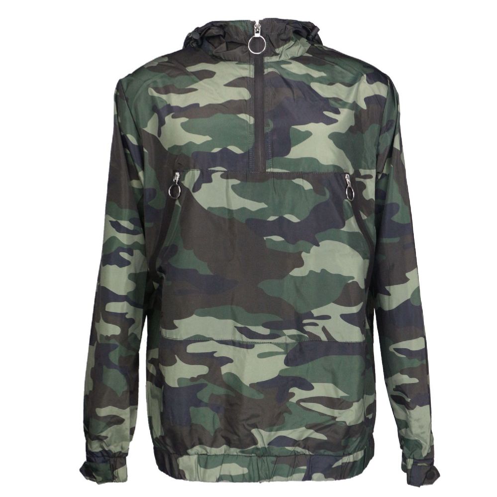 12 Wholesale Mens Camouflage Waterproof Pullover Jacket at