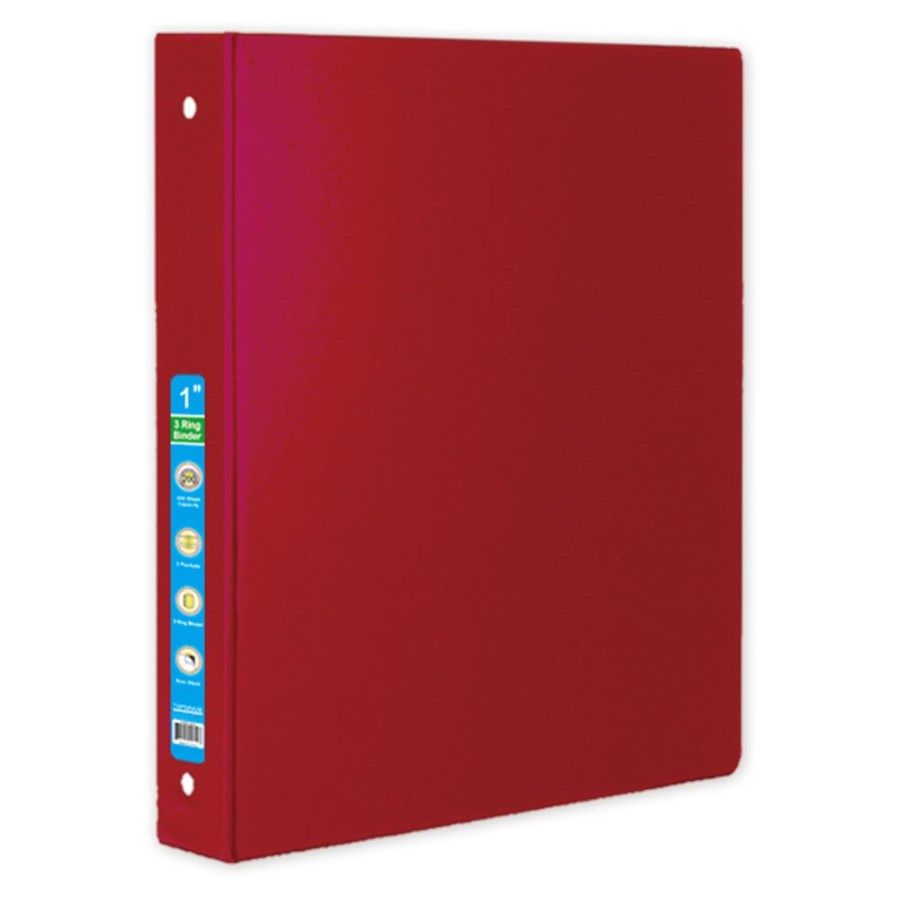 48 Wholesale Hard Cover Binder In Red at