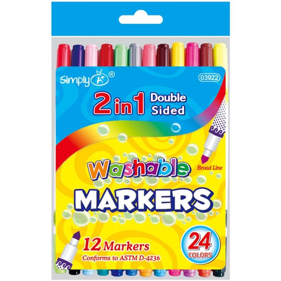 48 Wholesale 2 In 1 Washable Marker at