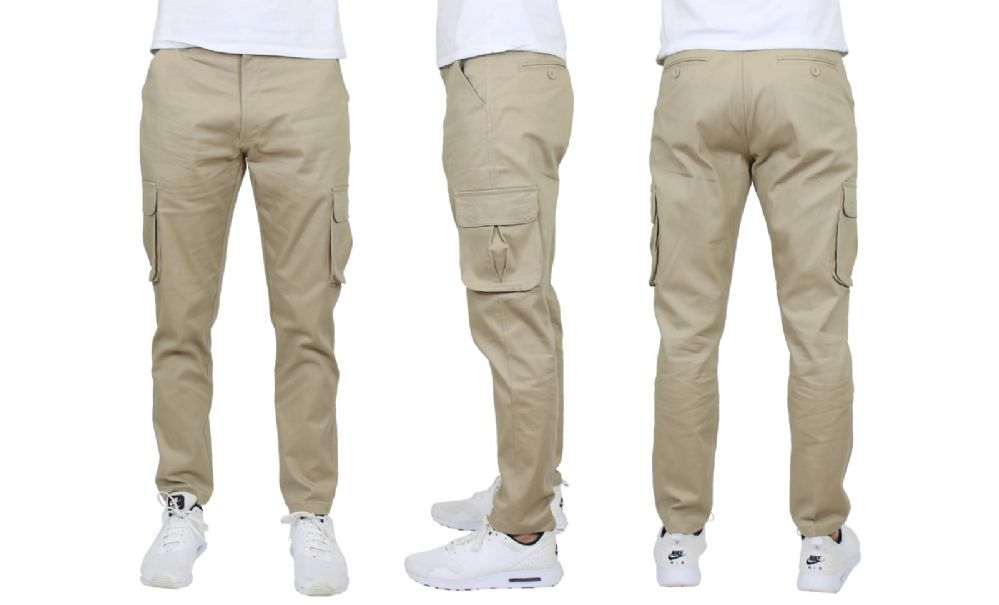 slim fit stretch cargo pants