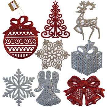 48 Wholesale Jumbo Glitter Christmas Ornaments - at - wholesalesockdeals.com