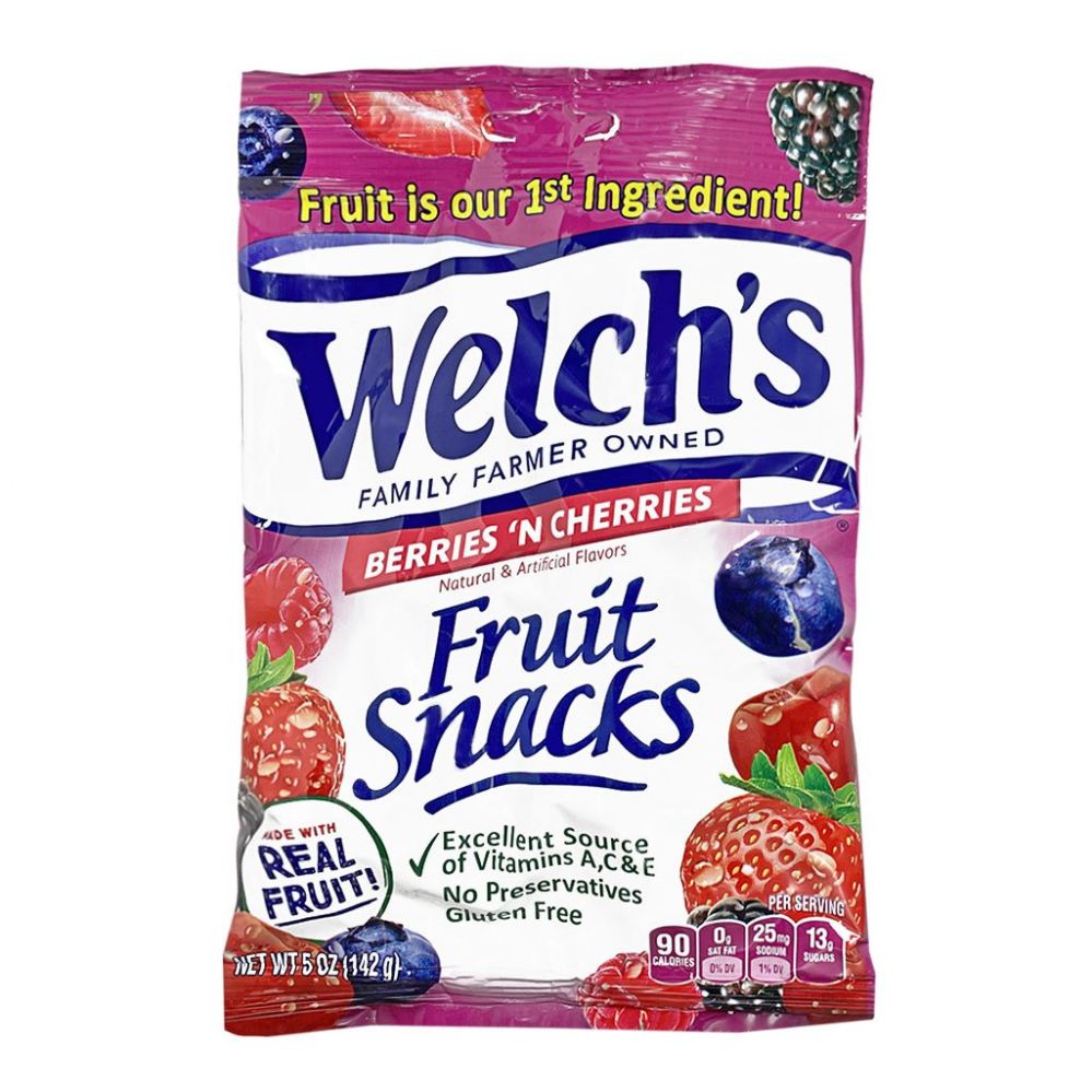 cherries and berries fruit snacks