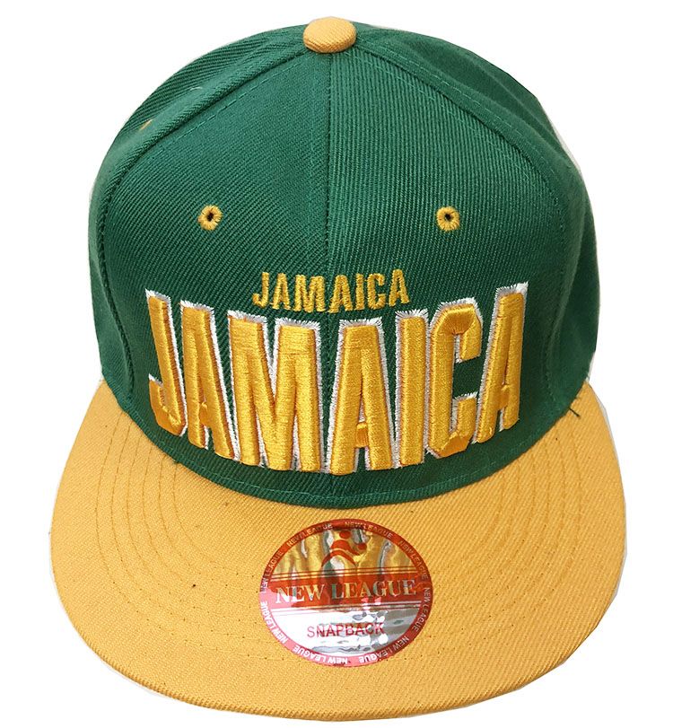 60 Wholesale Jamaica Snapback Hat Fitted Cap Flat Bill Assorted Color