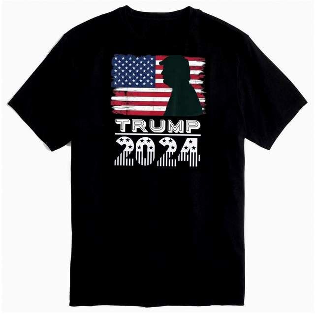 12 Wholesale Black Trump 2024 Usa Flag T Shirt Plus Size at