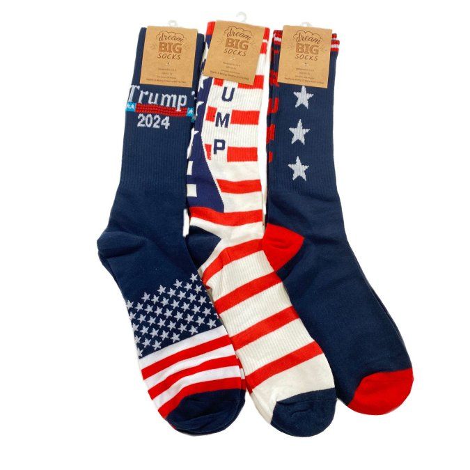 48 Wholesale Trump 2024 Crew Socks 3 Styles 1013 at