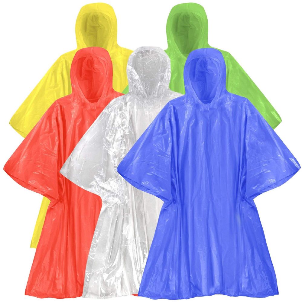 200 Wholesale Disposable Rain Ponchos - 5 Colors - at ...