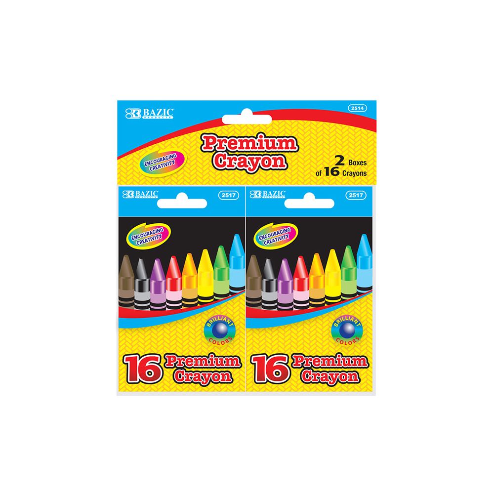24 Wholesale 16 Color Crayon (2/pack) at