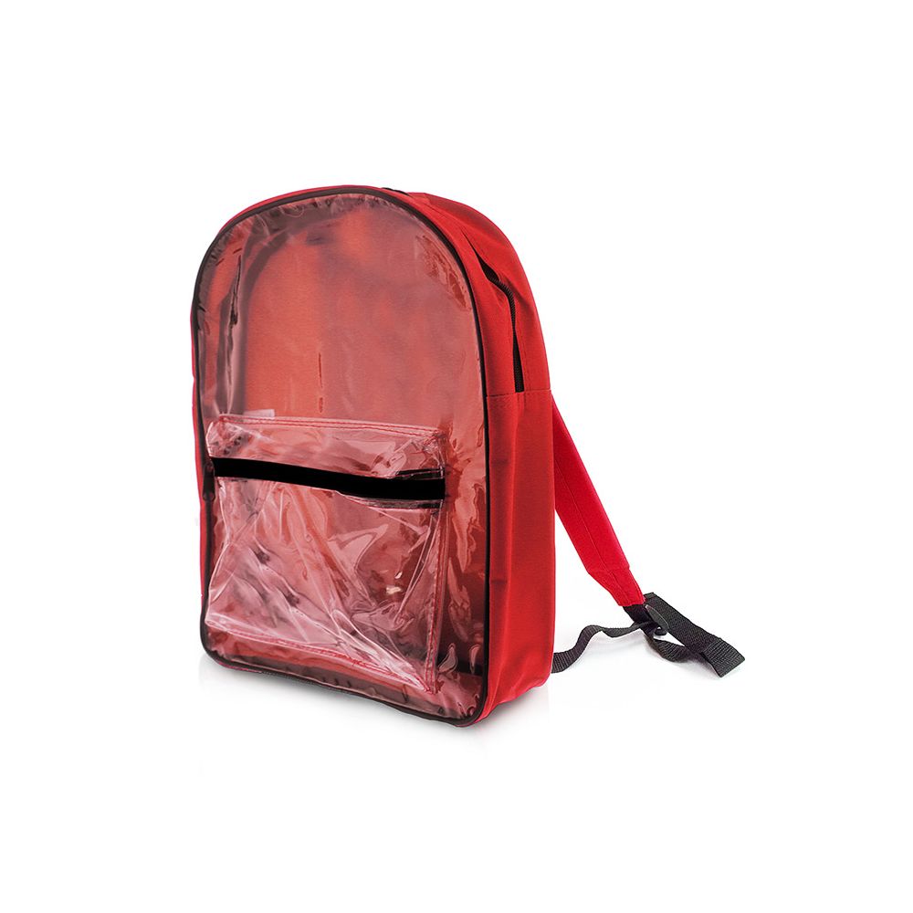 25 Wholesale 15" Red Clear Front Backpack at