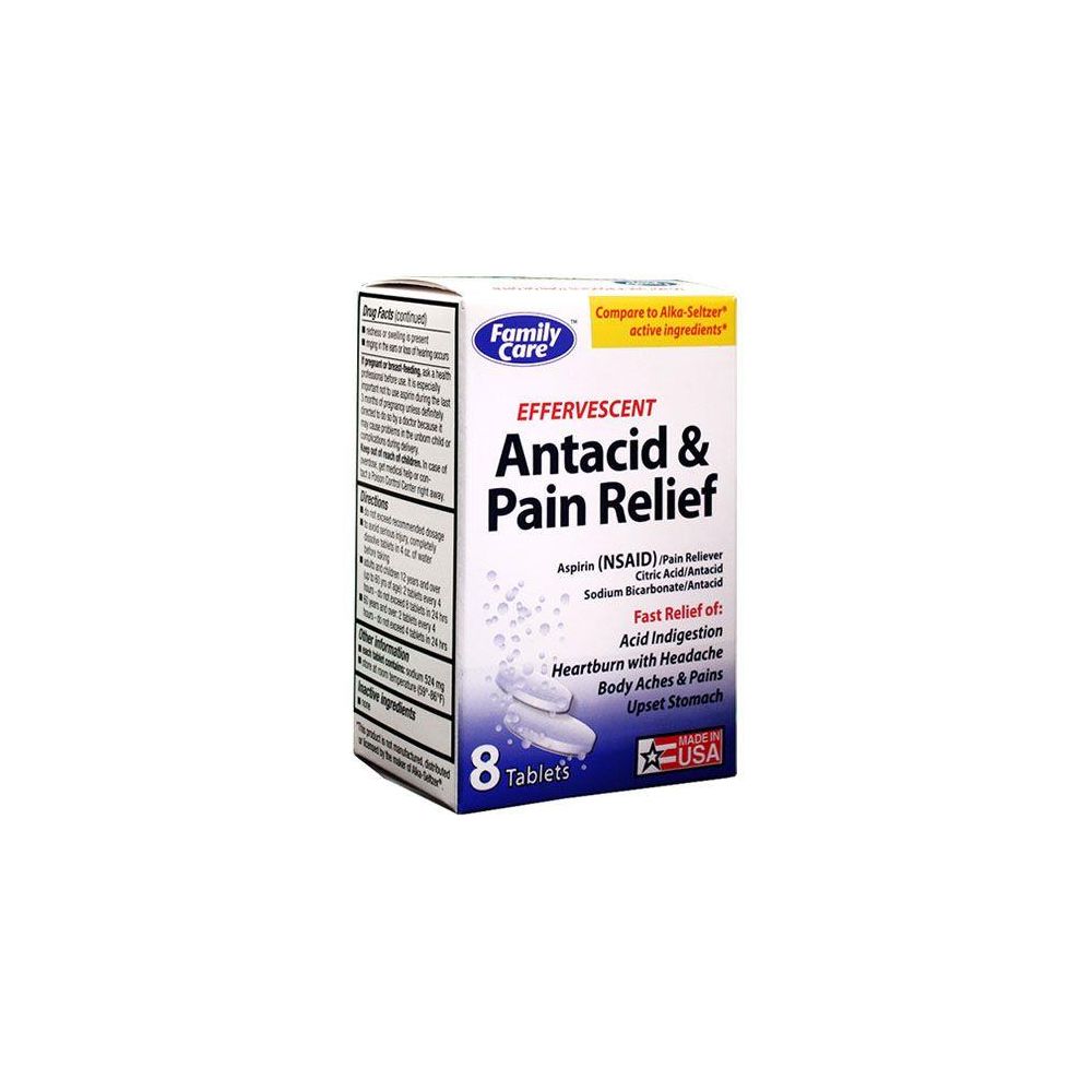 24 Wholesale Effervescent Antacid & Pain Relief 8 ct at