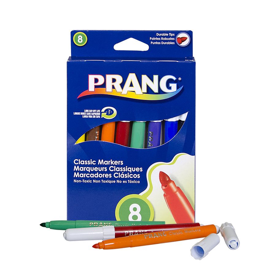 12 Wholesale Prang Classic Art Markers, Bullet Tip, 8 Count, Assorted
