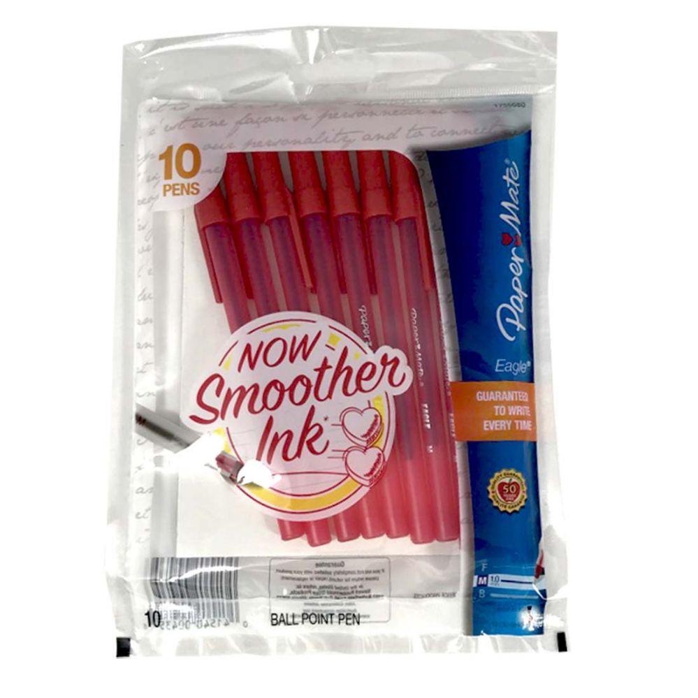 48 Wholesale Papermate Medium Red Pens 10ct 1.0mm at