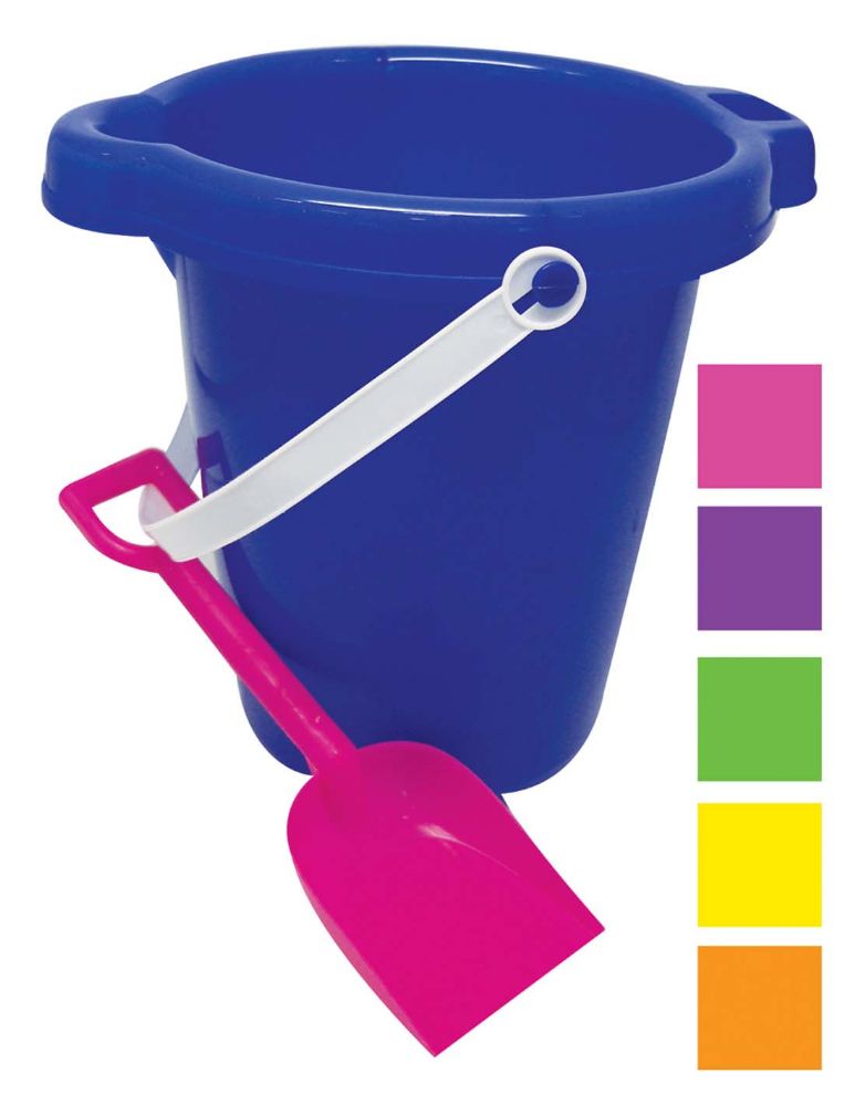 48 Wholesale Beach Pail 7 In With Shovel And Spout Assorted Colors at