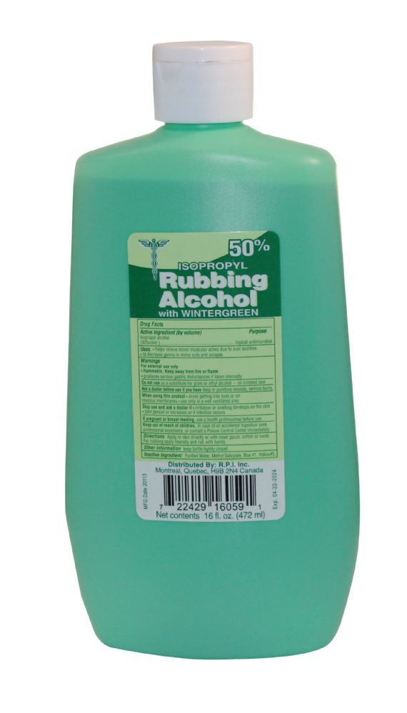 12 Wholesale Rubbing Alcohol 50 Green 16 oz at