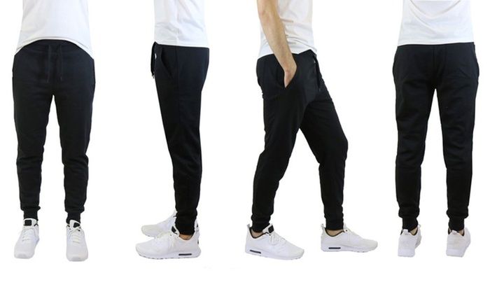 mens slim fit fleece joggers