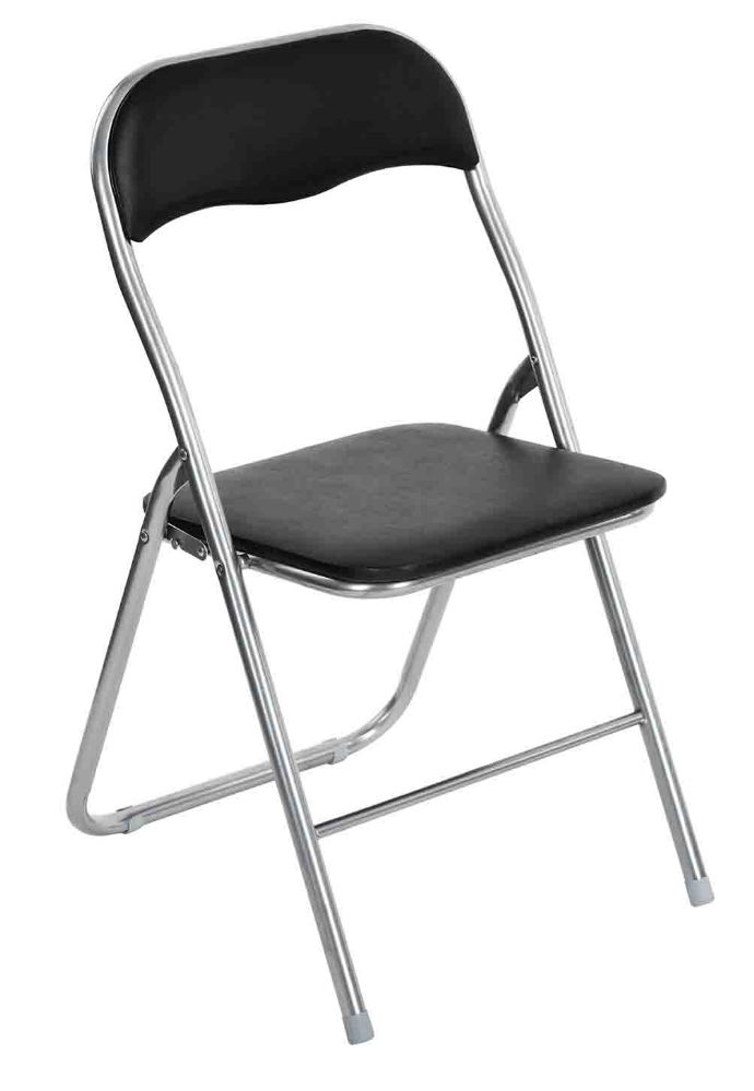 6 Wholesale Home Basics Metal Folding Chair, Black - at