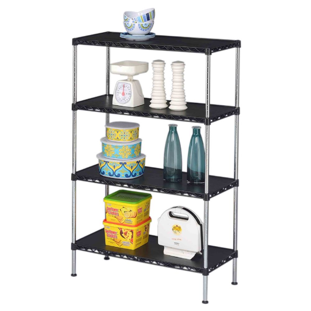 3 Wholesale Home Basics 4 Tier FreEStanding Plastic Storage Shelf