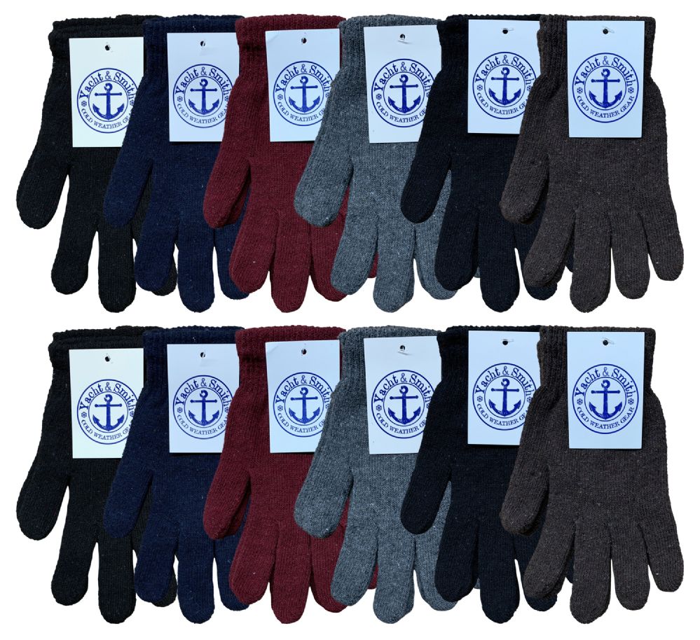 120 Wholesale Yacht & Smith Men's Winter Gloves, Magic Stretch Gloves
