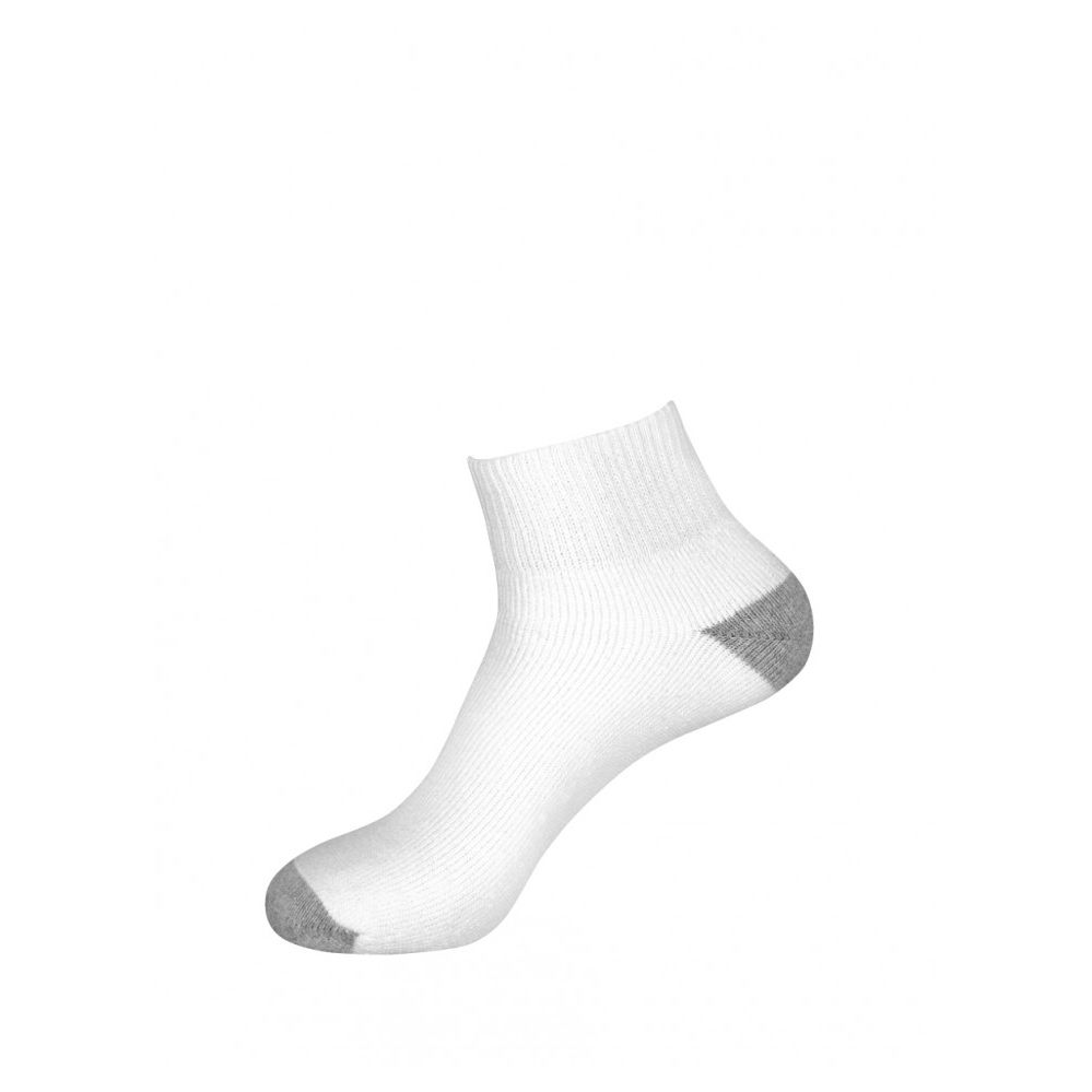 120 Wholesale Youth Sport Ankle Socks White/gray Size 911 at
